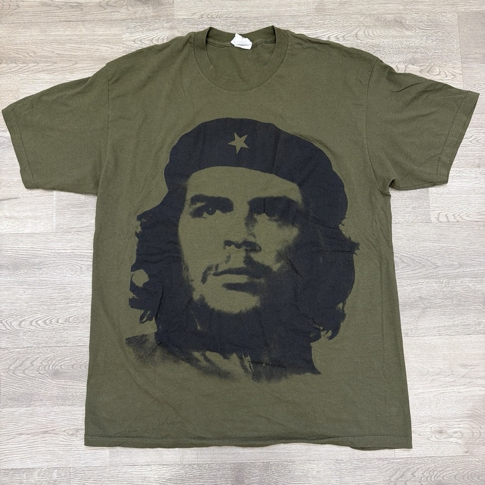 Vintage Y2K Che Guevara T Shirt Mens XL Alstyle AAA Olive Green Graphic